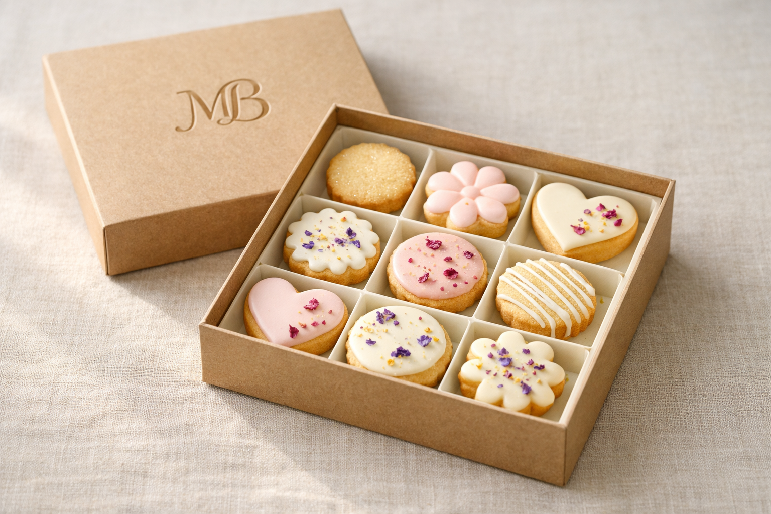 12 adet karma kurabiyeden oluşan bir kutu